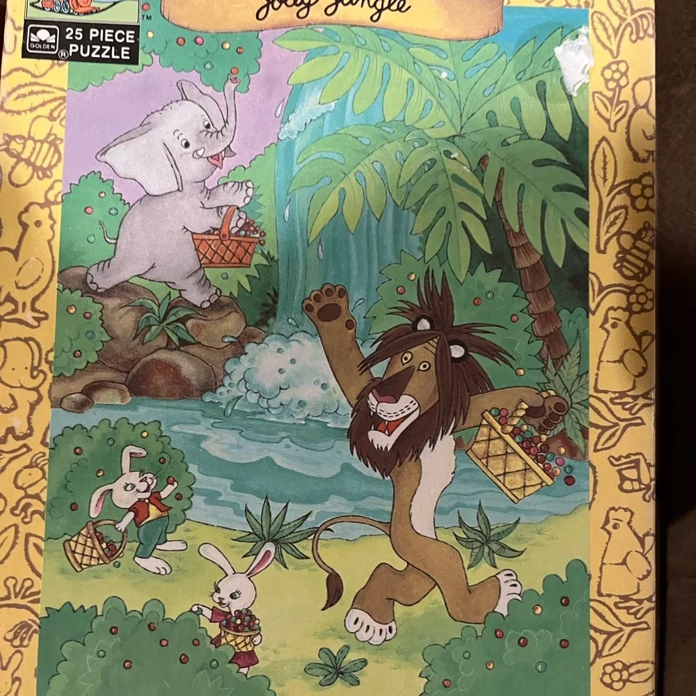 Little Golden books Jolly Jungle Puzzle - 25 Piece with bonus mini book Tootle